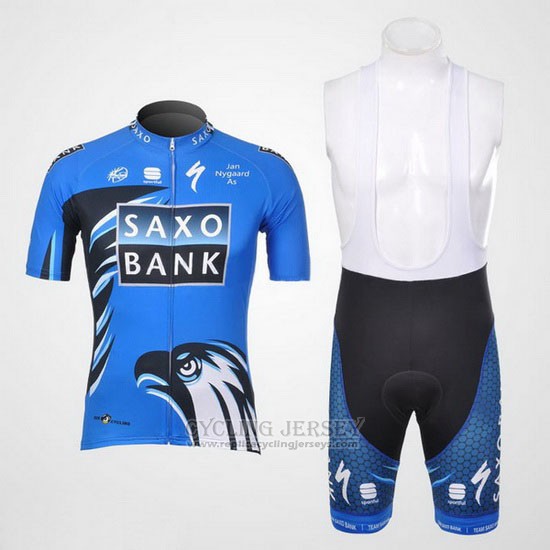2012 Cycling Jersey Saxo Bank Blue Short Sleeve and Bib Short